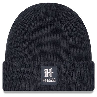 Men's New Era Charcoal Houston Texans 2025 Sideline Cold Weather Cuffed Knit Hat