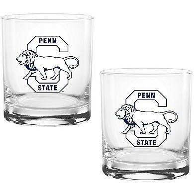 Penn State Nittany Lions Two Pack 14oz. Vault Sketch Rocks Glass Set