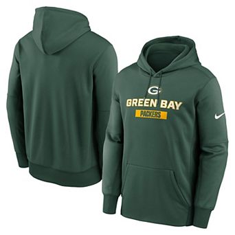 Men's Nike Green Green Bay Packers Toss Sweep Performance Pullover Hoodie