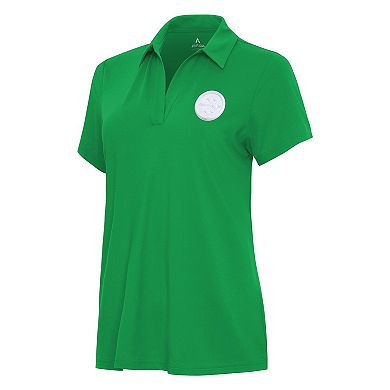 Women's Antigua Kelly Green Pittsburgh Steelers St. Patrick's Day Era V-Neck Polo
