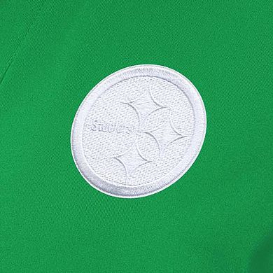 Women's Antigua Kelly Green Pittsburgh Steelers St. Patrick's Day Era V-Neck Polo