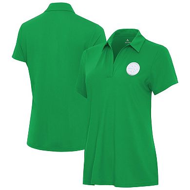 Women's Antigua Kelly Green Pittsburgh Steelers St. Patrick's Day Era V-Neck Polo