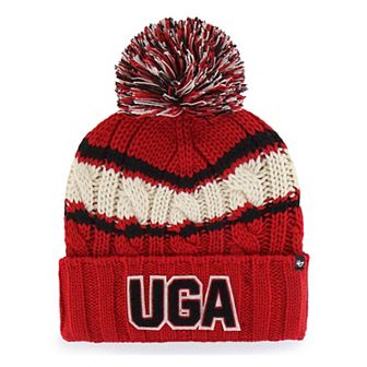 Women's '47 Red Georgia Bulldogs Emma Cuffed Knit Hat with Pom
