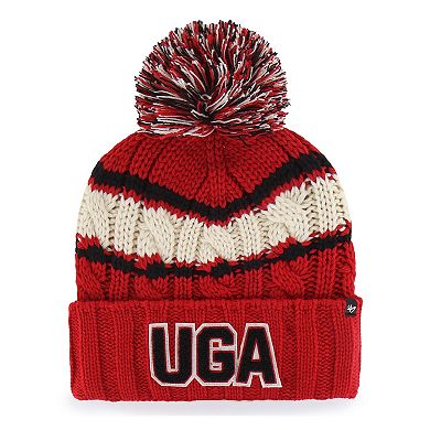 Women's '47 Red Georgia Bulldogs Emma Cuffed Knit Hat with Pom