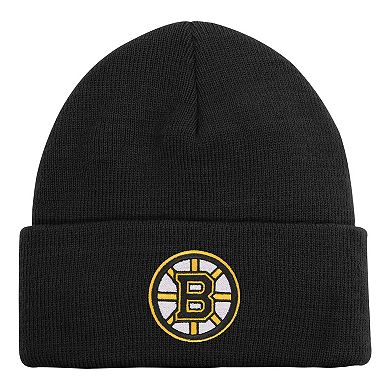Youth Outerstuff Black Boston Bruins 2.0 Essential Cuffed Knit Hat