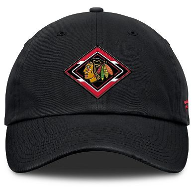 Women's Fanatics Black Chicago Blackhawks Authentic Pro Rink Adjustable Hat