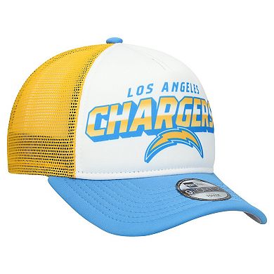 Youth New Era White/Powder Blue Los Angeles Chargers Streak 9FORTY A-Frame Adjustable Hat