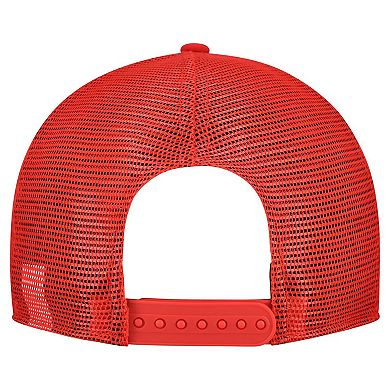 Men's New Era Gray/Red Kansas City Chiefs Cork Split Panel 9FIFTY Trucker Snapback Hat