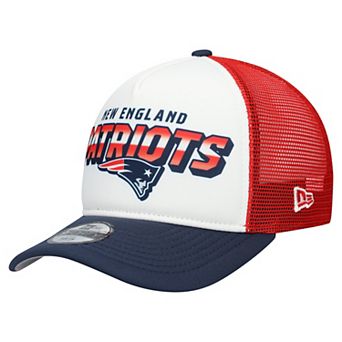 Youth New Era White/Navy New England Patriots Streak 9FORTY A-Frame Adjustable Hat