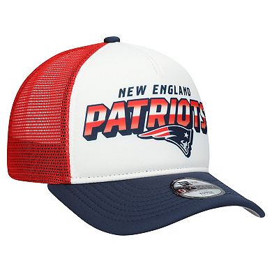 Youth New Era White/Navy New England Patriots Streak 9FORTY A-Frame Adjustable Hat