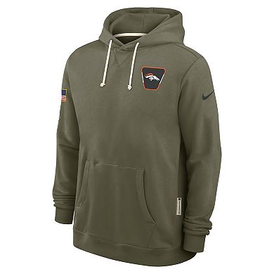 Men's Nike Olive Denver Broncos 2025 Salute to Service Sideline Standard Issue Dri-FIT Hoodie