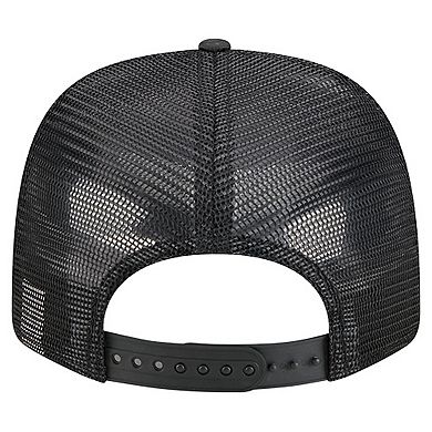 Men's New Era Black New Jersey Devils Quilted Nylon 9SEVENTY Adjustable Trucker Hat