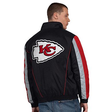 Men's Starter Black Kansas City Chiefs Thursday Night Gridiron Half-Zip Jacket