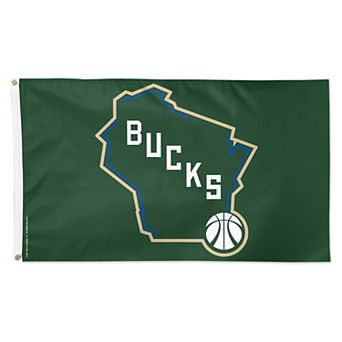 WinCraft Milwaukee Bucks 3' x 5' Single-Sided Deluxe Secondary Team Logo Flag