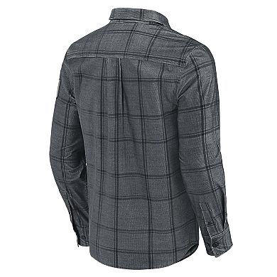 Men's Darius Rucker Collection by Fanatics Gray New York Giants Micro Corduroy Plaid Button Up Shirt