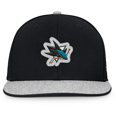 Men's Fanatics Black San Jose Sharks Fundamentals Loden Snapback Hat