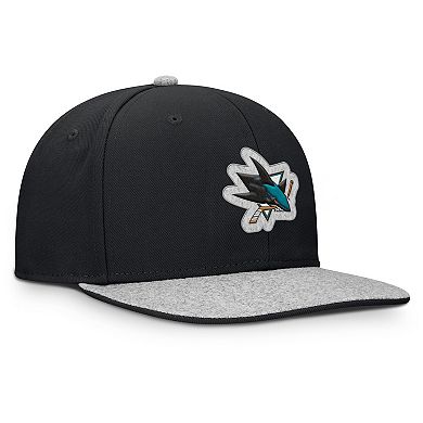Men's Fanatics Black San Jose Sharks Fundamentals Loden Snapback Hat