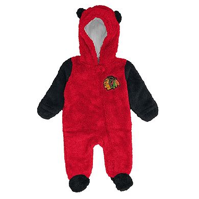 Infant & Newborn Outerstuff Red Chicago Blackhawks Stay Napping Fleece Bunting Full-Zip Sleeper