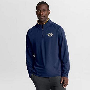 Men's Fanatics Navy Nashville Predators Authentic Pro Rink Training Quarter-Zip Pullover