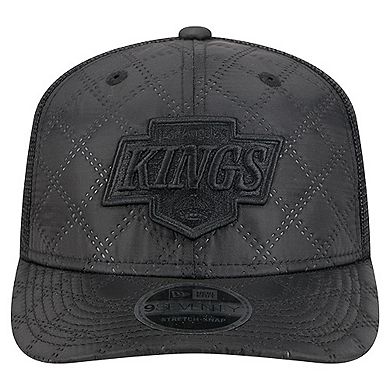 Men's New Era Black Los Angeles Kings Quilted Nylon 9SEVENTY Adjustable Trucker Hat