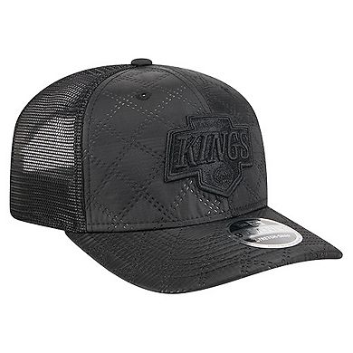 Men's New Era Black Los Angeles Kings Quilted Nylon 9SEVENTY Adjustable Trucker Hat