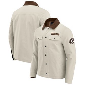 Men's Darius Rucker Collection by Fanatics Tan Carolina Hurricanes Midweight Canvas Full-Button Jacket
