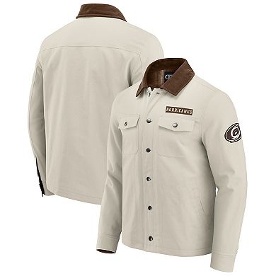 Men's Darius Rucker Collection by Fanatics Tan Carolina Hurricanes Midweight Canvas Full-Button Jacket