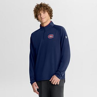 Men's Fanatics Navy Montreal Canadiens Authentic Pro Rink Training Quarter-Zip Pullover