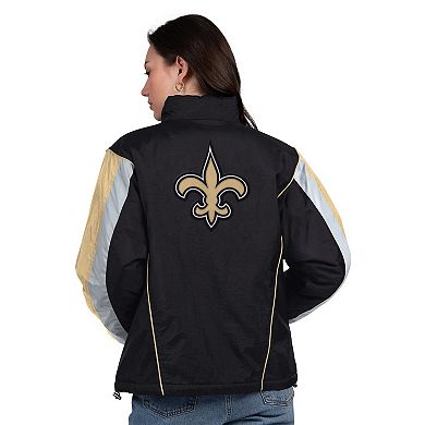 Women's Starter Black/Gold New Orleans Saints Thursday Night Gridiron Half-Zip Jacket
