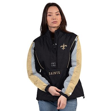Women's Starter Black/Gold New Orleans Saints Thursday Night Gridiron Half-Zip Jacket