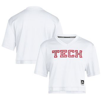 Women's Mahomes White Texas Tech Red Raiders Cropped T-Shirt