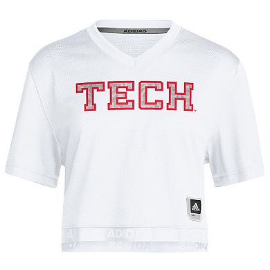 Women's Mahomes White Texas Tech Red Raiders Cropped T-Shirt