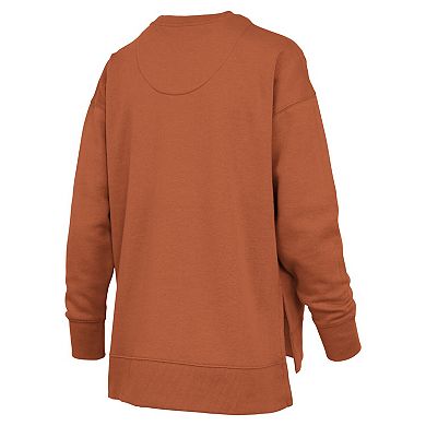 Women's Pressbox Burnt Orange Texas Longhorns Bonanza Chenille Harper Script Sweatshirt