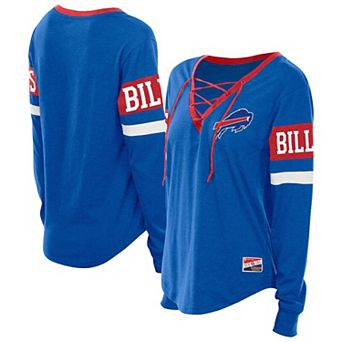 Women's New Era Royal Buffalo Bills Throwback Lace-Up Long-Sleeve T-Shirt