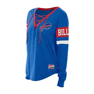 Women's New Era Royal Buffalo Bills Throwback Lace-Up Long-Sleeve T-Shirt