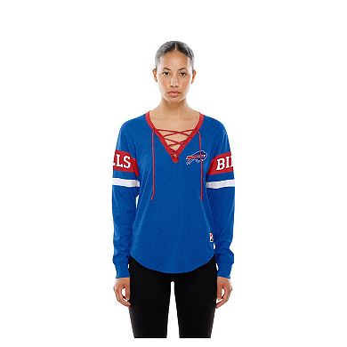 Women's New Era Royal Buffalo Bills Throwback Lace-Up Long-Sleeve T-Shirt