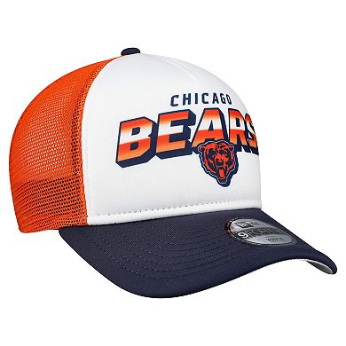 Youth New Era White/Navy Chicago Bears Streak 9FORTY A-Frame Adjustable Hat