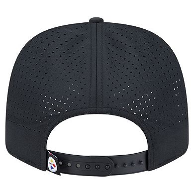 Men's New Era Black Pittsburgh Steelers Script 9SEVENTY Adjustable Hat