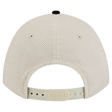 Men's New Era Black/Cream Oregon State Beavers Arch Two-Tone Corduroy 9FORTY A-Frame Adjustable Hat