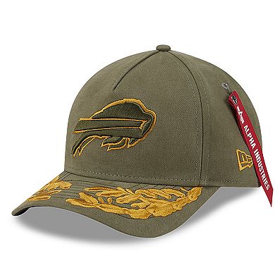 Men's New Era x Alpha Industries Olive Buffalo Bills A-Frame 9FORTY Adjustable Hat