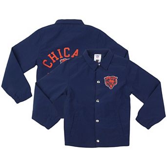 Youth Wes & Willy Navy Chicago Bears T Buck's Full-Snap Coaching Jacket