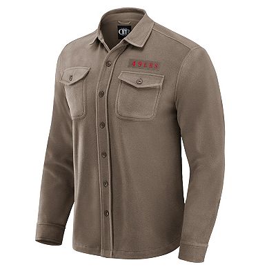 Men's Darius Rucker Collection by Fanatics Tan San Francisco 49ers Polar Fleece Cozy Button-Up Shirt