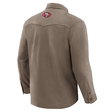 Men's Darius Rucker Collection by Fanatics Tan San Francisco 49ers Polar Fleece Cozy Button-Up Shirt