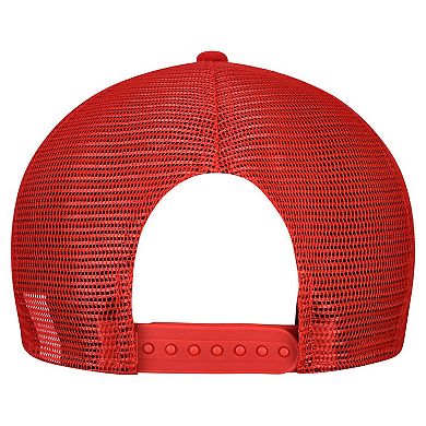 Men's New Era Gray/Scarlet San Francisco 49ers Cork Split Panel 9FIFTY Trucker Snapback Hat