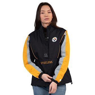 Women's Starter Black/Gold Pittsburgh Steelers Thursday Night Gridiron Half-Zip Jacket