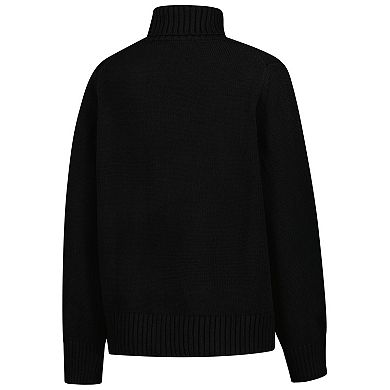 Women's Gameday Social Black Vanderbilt Commodores Chenille Turtleneck Sweater
