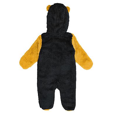 Infant & Newborn Outerstuff Black Pittsburgh Penguins Stay Napping Fleece Bunting Full-Zip Sleeper