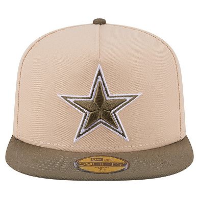 Men's New Era Light Beige/Olive Dallas Cowboys Two-Tone Color Pack A-Frame 59FIFTY Fitted Hat