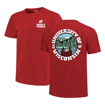 Men's Red Wisconsin Badgers Comfort Colors Thick Lined Landscape T-Shirt