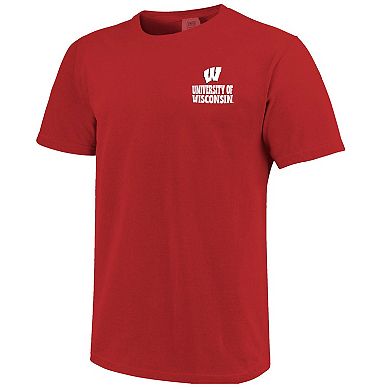 Men's Red Wisconsin Badgers Comfort Colors Thick Lined Landscape T-Shirt